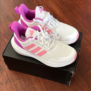 Adidas White and Pink Athletic Sneakers